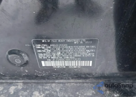 2011 Subaru Forester 2.5X из США, поврежденный, VIN JF2SHBBC9BH772670